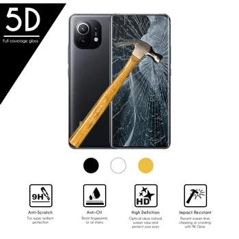 5D смартфон с пълно защитно стъкло от закалено стъкло за Xiaomi Mi 11 (5 г) 6,81