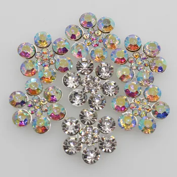 Нови 10 бр. 20 мм, кръгли сребърни метални копчета с диаманти и диамантени копчета САМ за сватбена декорация копчета за дрехи с плоска заден панел
