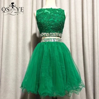 QSYYE Сетчатое лятото е кратко зелена рокля за срещата на завършилите Дантелено секси мини рокля за абитуриентски бал с аппликацией Вечерна рокля Трапециевидное рокля Vestido Вечерна рокля