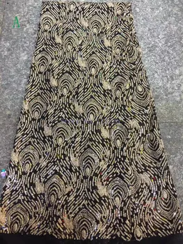Висококачествена африканска лейси плат с пайети от тюл, гипюровая лейси плат с нов дизайн, африканска лейси плат с пайети JRB-45178