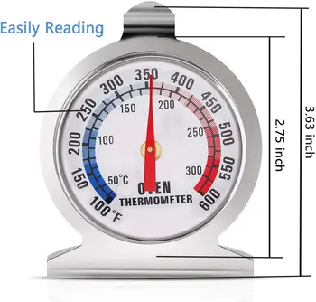 Термометър за фурна на 50-300C/100-600F, Фурна Незабавно Показания на Термометъра от неръждаема стомана с Кухненски готварски Термометър за печене на барбекю