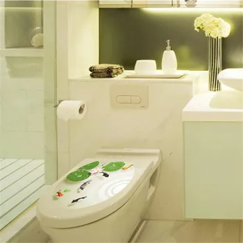 Тоалетна стикер риба лист на лотос Винил водоустойчиви Стикери за баня Декор PVC Подвижна Начало декор d91028