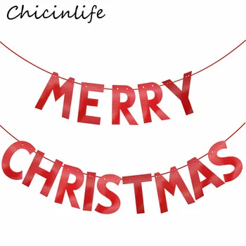 Chicinlife 1 компл. Златен банер весела Коледа Знамена за Коледно парти Начало на Коледно стенни венец за овсянок Коледни аксесоари