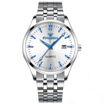 2021 Бизнес мъжки кварцов часовник-добра марка на Луксозни От Неръждаема Стомана Водоустойчив Часовник с дата Модерни Ежедневни светлинен часовник