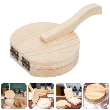 Дървена Преса-машина за изпитване Инструмент за пресоване на тестото за равиоли Прес-инструмент за кожата за равиоли Лист за производство на форми с Кухненски притурка