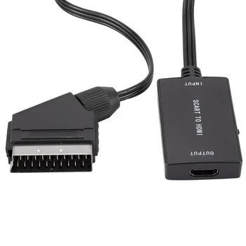Конвертор SCART в HDMI кабел, Wrugste Scart в HDMI Изход за HD 720P/1080P Преминете Аудио Конвертор на Видео Адаптер за HDTV DVD