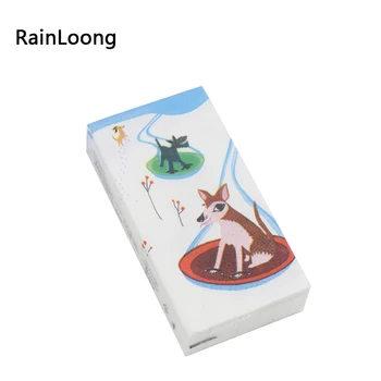 [RainLoong] Покет Салфетка с принтом животни, Салфетки, Носни кърпи, Хартия за декорация, продукти за Лична Хигиена 21*21 см, 5 опаковки (10 бр./опаковане.)