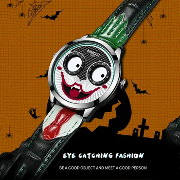 2021 Нова Марка NIBOSI Луксозни часовници Joker Мъжка мода Индивидуалност Кварцов часовник Мъжки часовник с ограничен тираж reloj hombre
