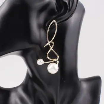 Манилай Мода Сплав Шипове Емайл Чар Имитират Перлени Обеци За Жени Търговия На Едро С Метални Геометрични Бижута
