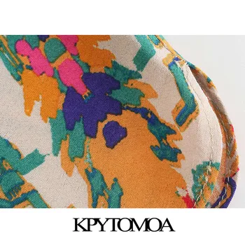 KPYTOMOA Дамска Мода Тотем Печат Странични Отвори Шорти Реколта Високо Еластична Талия Дантела Дамски Къси Панталони Mujer