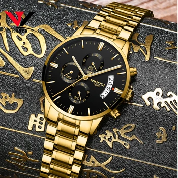 2019 NIBOSI Златни Кварцови часовници Най-добрата марка на Луксозни Мъжки часовник Модерен мъжки Ръчен Часовник От Неръждаема Стомана Relogio Masculino Saatler