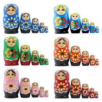 Руснаците гнездене кукли Matryoshka Баба Дървена Играчка за Деца Детски Подарък Начало Декор Нова Година
