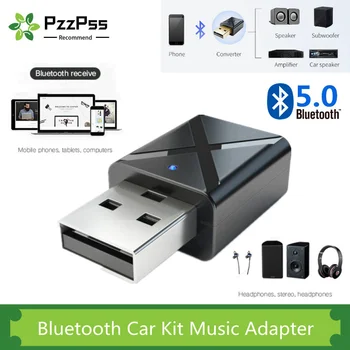 PzzPss Мини Bluetooth 5.0 Аудио Приемник Предавател Мини Стерео Bluetooth, AUX вход RCA USB, 3.5 мм Жак За PC Комплект за Кола Безжичен Адаптер