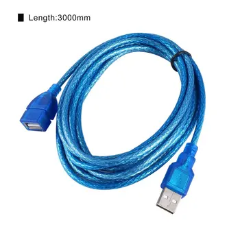 1/1,5/2/3-М Противоинтерференционный Удлинительный кабел USB 2.0 USB 2.0 мъж към жена USB2.0 Удлинительный Кабел за синхронизация на данни Кабел синьо стандарт