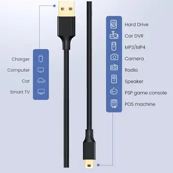 Мини-USB, Мини USB Кабел КЪМ Линия за предаване на Данни USB Бърза Линия на USB Зарядно Устройство, Кабел За Пренос на Данни на Корпуса на Твърдия Диск за Зареждане на Телефона