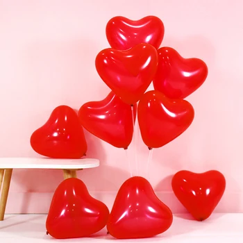 25 бр. 10 инча Червени латексови балони във формата на сърце Сватбени декорации за Доставка на 