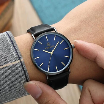 Модерен мъжки кварцов часовник Тънки мъжки часовник от синьо стъкло Мъжки часовници Мъжки часовници erkek кол saati reloj hombre Relogio Masculino
