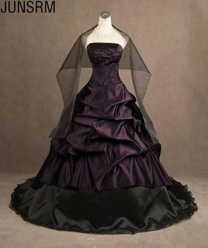 Нов Прием на Луксозни Сватбени Рокли Елегантен Скъпа Атласное бална рокля Почистване Влак Във вашата Сватбена рокля с шнур На Поръчка