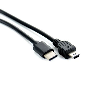 1бр USB Тип C 3.1 куплунга, а Към Мини USB 5-Пинов B Включете Конвертор OTG Адаптер Кабел за Трансфер на Данни за Macbook Mobile 30 см