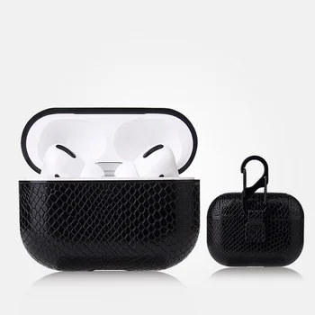 Секси чанта от змийска кожа Калъф за безжични слушалки AirPods Pro Кожен калъф за слушалки Air Шушулките Pro 3 2 1 Калъф за зарядно устройство Кутия за Носене