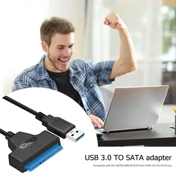 USB2.0/3.0 SATA 22-пинов Кабел-Адаптер Конвертор Линии HDD SSD Свързващ кабел Кабел за 2,5-инчови Твърди Дискове за твърдотелно устройство