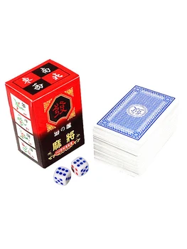 144 Карти/Набор От Китайските Традиционни Карти За Игра Mahjong С 2 Кубчета За Забавна Настолна Игра На Карти, Семейни Празници Партита Карти За Игра