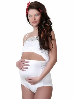 %100 Памучни Бикини за бременни с висока талия Регулируема бельо за корема Дрехи за бременни жени Гащи за бременни