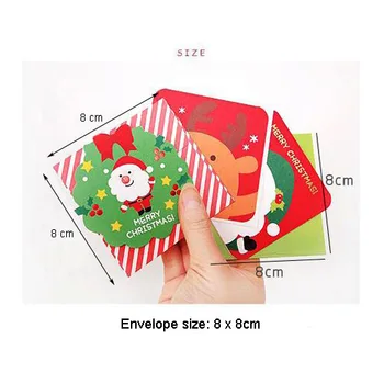 9 комплекти Коледни Пликове, пощенски Картички, Поздравителни Картички от Дядо Коледа С Плик Коледна Украса С Коледни Мини-Покани Картички