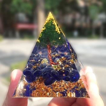 Дървото на живота Оргонитовая Пирамидални форма Аметист Оливин Исцеляющий Crystal Генератор на Енергия Оргоновая Пирамида Защита от ЕЛЕКТРОМАГНИТНИ Медитация