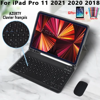 Калъф за клавиатура AZERTY за iPad Pro 11 2020 2021 2018 Калъф Френска клавиатура за iPad A2228 A2230 A2231 A2068 A1979 A1980 A1934
