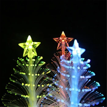 1бр Нова Коледна Елха Крушка Светлина Цветен LED Оптичен лека нощ Детски Коледен Подарък-Коледна Украса лека нощ Играчка
