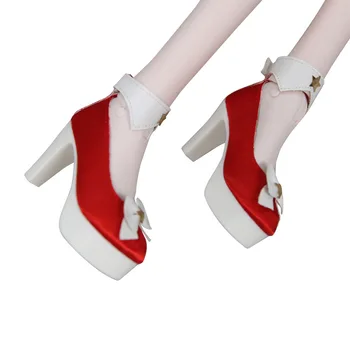 Adollya 1/3 стоп-моушън обувки на висок ток, на равна подметка с лък Принцеса DIY Мини-обувки за кукли BJD Играчки за момичета Модни аксесоари