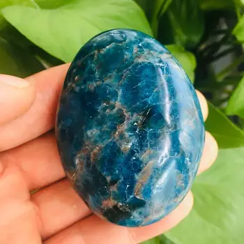 Естествен син апатит палмова камък crystal рейки исцеляющий камък 110 г