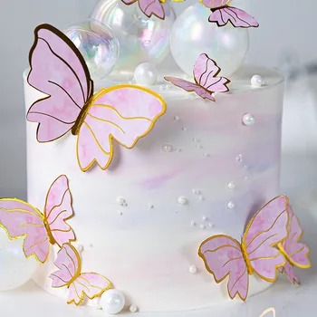 10шт Пеперуда направи си Сам Украса на Cupcake Топперы Торта За Рожден Ден Топперы Декори