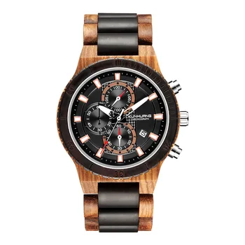 Горещи най-Добрите Маркови Дървени Часовници, Мъжки часовници Relogio Masculino Луксозни мъжки Хронограф Военни часовници Reloj Hombre Подарък за един човек
