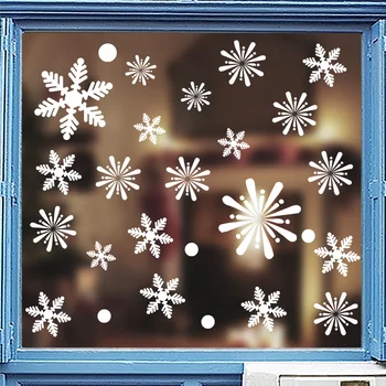 Бяла Снежинка Стикери за стена Коледна Стикер за стъкло на прозореца Коледна стикер за дома/магазин за Декорация на витрини Стикер тапети
