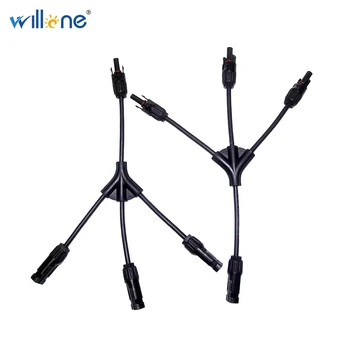 Willone 2 Двойки Безплатна доставка жак за фотоэлектрического кабел Y-образна клонка за слънчевата система,от 1 до 3 кабелни конектори