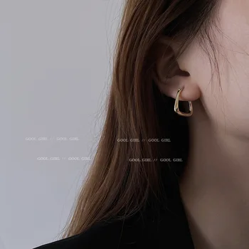 Геометрична U-образна ушна обтегач дамска мода темперамент обеци в гонконгском стил проста атмосфера тенденция бижута за уши