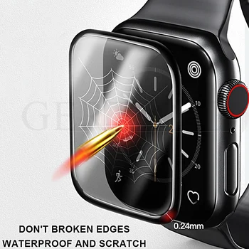 Предпазно Стъкло за екран iWatch 7 45 мм 41 мм Закалено Стъкло за Apple Watch 7 Watch7 Защитно фолио е с пълно покритие от надраскване