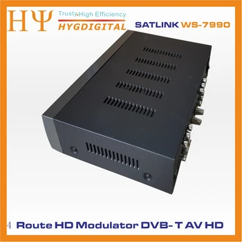 Оригинален Satlink WS-7990 4-бордови DVB-T модулатор AV HD Четири рутер DM Модулатор DVB-T AV HD Цифрови радиочестотни модулатор