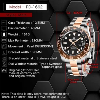 PAGANI ДИЗАЙН GMT Мъжки Часовници 40 мм Въртящи Bezel Механични Часовници на Най-добрата Марка Sapphire 100 М Гмуркане Автоматично Ръчен часовник 2021