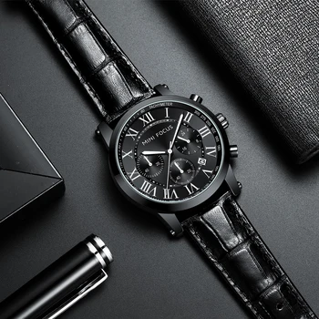 Мини ФОКУС Модерни Ежедневни часовници за мъже Кварцов ръчен часовник Най-добрата марка на Луксозни Каишка от естествена кожа, Бизнес часовници Мъжки relogio