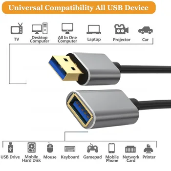 USB Удлинительный Кабел USB 3.0 OTG Кабел за Smart TV, PS4 Xbox One SSD USB3.0 2.0 за удължител на Кабела за Данни Мини USB Удлинительный Кабел