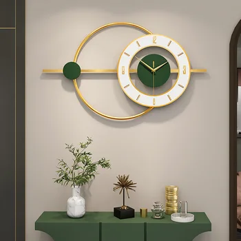 Стенен Часовник Домашни Метални Орнаменти Индивидуално Творчество Златното Бижу Хол Трапезария Джобни Часовници със зелена Подсветка