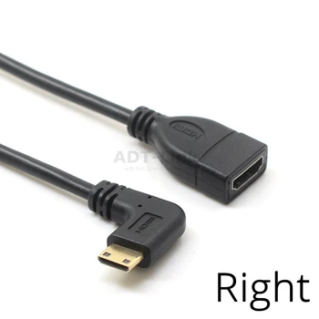 10 см Нагоре-Надолу Десен Ляв ъгъл Мини-HDMI-съвместим мъжки и HDMI-съвместим женски кабел