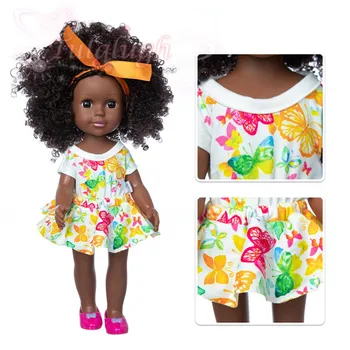 14 инча, 35 см черна взрывоопасная корона кльощава жена кукла африканска малка черна кукла детска играчка за момичета