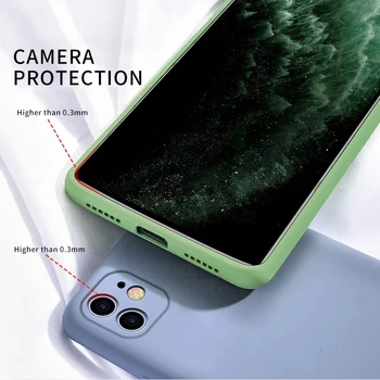 За iPhone 13 12 mini 11 Pro X XR XS Max SE 2020 6 6S 7 8 Плюс Мек течен силиконов калъф за телефон Matte противоударная на кутията на телефона