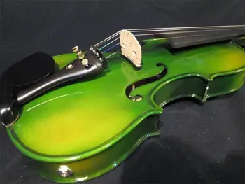 Зелен цвят 5 струни 4/4 електрическа цигулка +Акустична цигулка #8641
