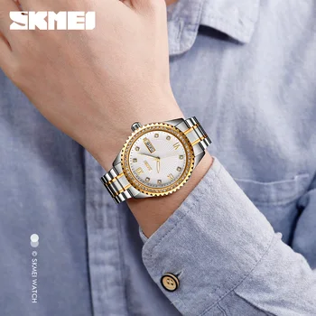 SKMEI Модерни Автоматични механични часовници Мъжки Часовници Най-добрата марка на Луксозни Бизнес Златни Часовници Мъжки Часовници Reloj Mecanico de Hombres