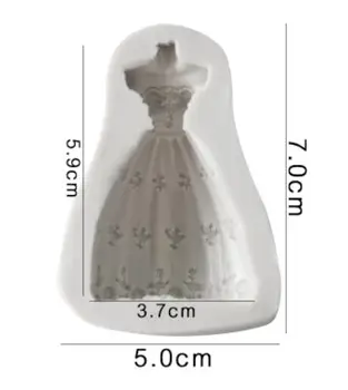 Инструменти за торта принцеса рокля за момичета цвете силиконова форма за украса Gumpaste помадная форма за инструменти